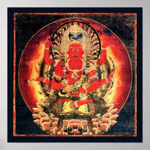 14e eeuw Boeddhist Aizen Myoo schilderen Poster