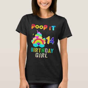 14e Fidget Pop It Verjaardag Meisje Feestje Veerti T-shirt