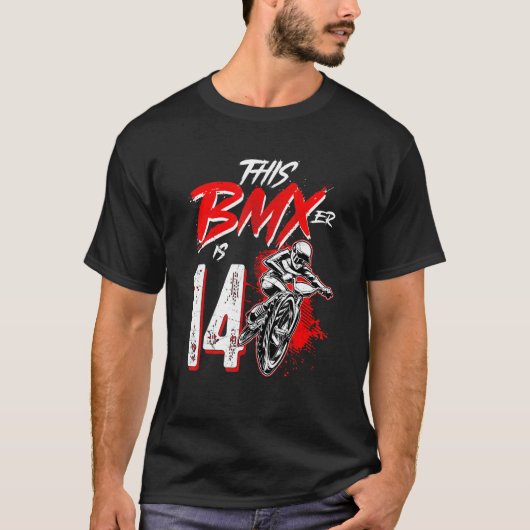14e geboorte jongen BMX geboortedag Decoratio T-shirt (Voorkant)