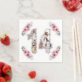 14e geboorte-meisjesbloem Foto Collage White Servet (Insitu)