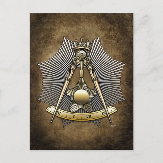 14e graad: Grand Elect Mason Briefkaart (Voorkant)