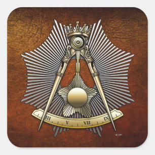 14e graad: Grand Elect Mason Vierkante Sticker