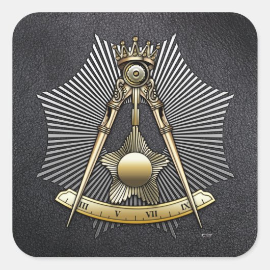 14e graad: Grand Elect Mason Vierkante Sticker (Voorkant)