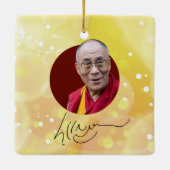 14e handtekening van de Dalai Lama Keramisch Ornament (Achterkant)