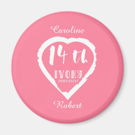 14e huwelijksdag traditionele ivoor magneet