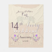 14e Ivoor bruiloft Jubileum Fleece Deken (Voorkant)