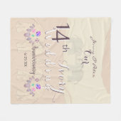 14e Ivoor bruiloft Jubileum Fleece Deken (Voorkant (Horizontaal))