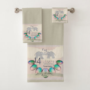 14e Ivoor bruiloft Jubileum handdoek