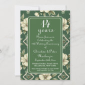 14e Ivoren Bloemen Huwelijk Jubileum Kaart (Voorkant)