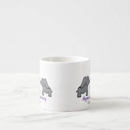 14e ivoren huwelijksverjaardag cute olifant espresso kop