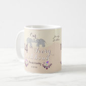 14e Ivory Wedding Jubileum Elephants & Opals Koffiemok (Voorkant links)