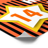 14e jaarster Star Banner Custom S04A ORANJE Poster (Hoek)