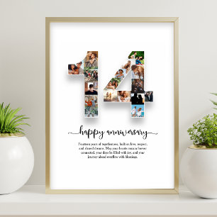 14e jubileum foto collage poster