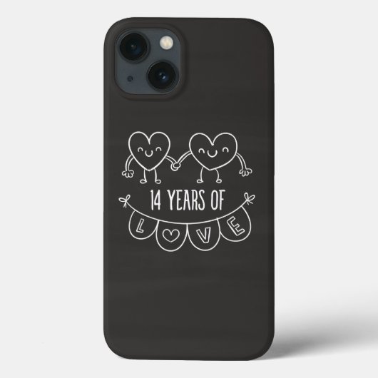 14e Jubileum Gift Chalk Hearts Case-Mate iPhone Case (Achterkant)