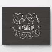 14e Jubileum Gift Chalk Hearts Fotoplaat (Voorkant)