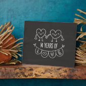 14e Jubileum Gift Chalk Hearts Fotoplaat (Zijkant)