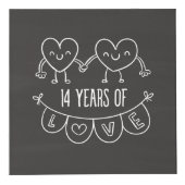14e Jubileum Gift Chalk Hearts Kubus (Rechts)