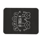 14e Jubileum Gift Chalk Hearts Magneet (Horizontaal)