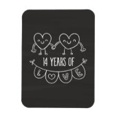 14e Jubileum Gift Chalk Hearts Magneet (Verticaal)