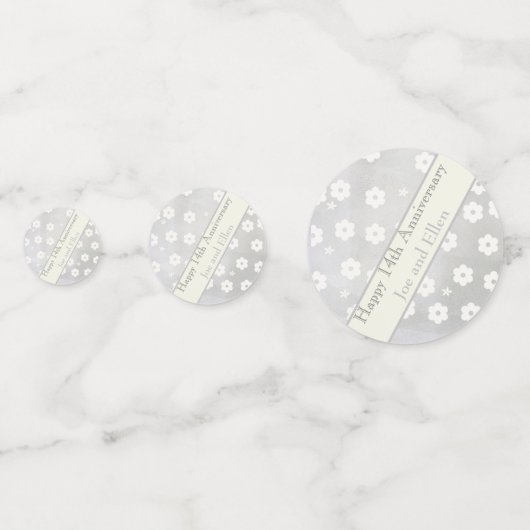 14e Jubileum van het huwelijk, Ivory Jubileum Confetti (Achterkanten)