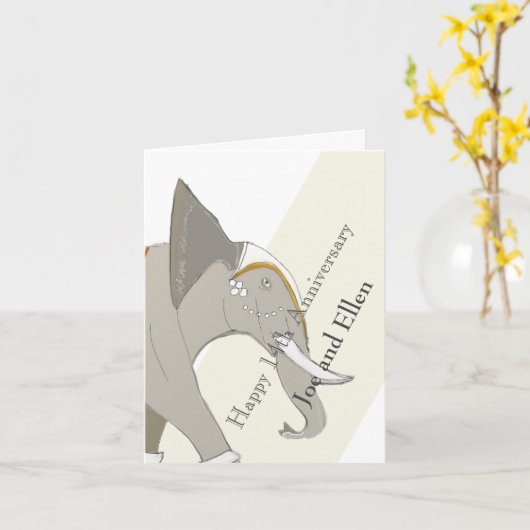 14e Jubileum van het huwelijk, Ivory Jubileum Kaart (Gele Bloem)