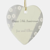 14e Jubileum van het huwelijk, Ivory Jubileum Keramisch Ornament (Rechts)