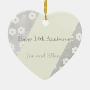 14e Jubileum van het huwelijk, Ivory Jubileum Keramisch Ornament
