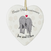 14e Jubileum van het huwelijk, Ivory Jubileum Keramisch Ornament (Rechts)