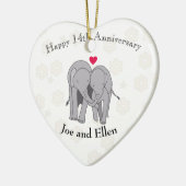 14e Jubileum van het huwelijk, Ivory Jubileum Keramisch Ornament (Links)