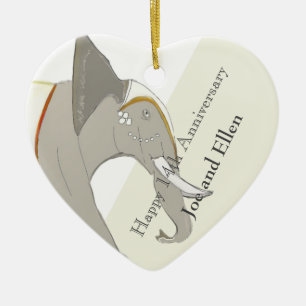 14e Jubileum van het huwelijk, Ivory Jubileum Keramisch Ornament
