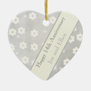 14e Jubileum van het huwelijk, Ivory Jubileum Keramisch Ornament
