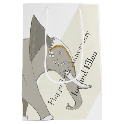 14e Jubileum van het huwelijk, Ivory Jubileum Medium Cadeauzakje (Achterkant)