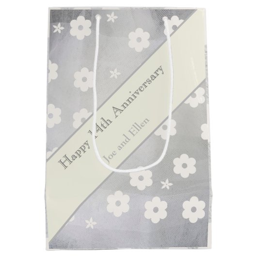 14e Jubileum van het huwelijk, Ivory Jubileum Medium Cadeauzakje (Achterkant)