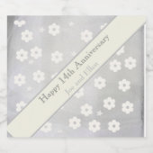 14e Jubileum van het huwelijk, Ivory Jubileum Sparkling Wijnetiket (Enkel label)