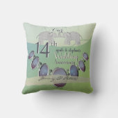 14e Jubileum voor bruiloft - Opals & Elephants Gre Kussen (Achterkant)
