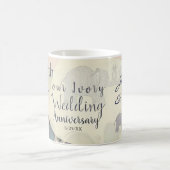14e Jubileum voor bruiloft Opals & Elephants Koffiemok (Center)