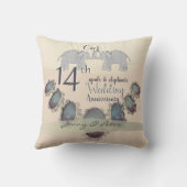 14e Jubileum voor bruiloft Opals & Elephants Kussen (Achterkant)