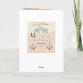 14e Jubileum voor bruiloft Opals & Elephants met t Kaart (Achterkant)