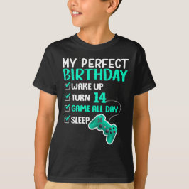 14e perfecte thuisgame 14 jaar oude gamer t-shirt