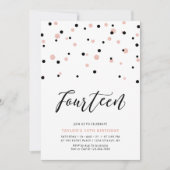 14e tiende verjaardag van het zwarte en Roos goude Kaart (Voorkant)