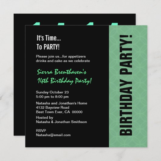 14e tienerdag Moderne Munt en zwart W746 Kaart (Voorkant / Achterkant)