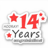 14e trouwdag - 14 jaar Verjaardag Sticker (Voorkant)