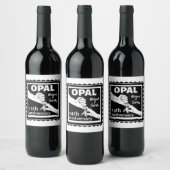 14e trouwdag Opale traditionele bruiloft Wijn Etiket (Flessen)