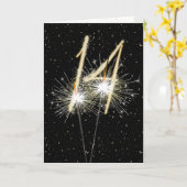 14e trouwdag-sparklers kaart (Gele Bloem)