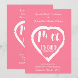 14e trouwdag traditioneel ivoor kaart