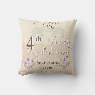 14e trouwdagjubileum kussen