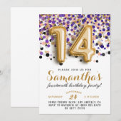 14e uitnodiging tot Confetti van de geboorte (Voorkant / Achterkant)