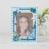 14e uitnodiging voor verjaardagsfeestje voor foto' (Staand voorkant)