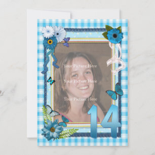 14e uitnodiging voor verjaardagsfeestje voor foto'