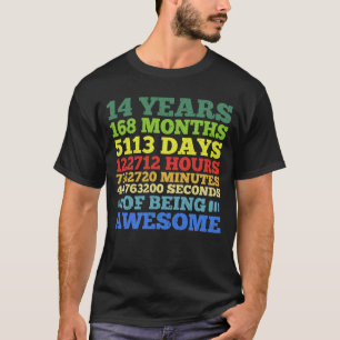 14e verjaardag 14 jaar oud Vintage 168 maanden T-shirt